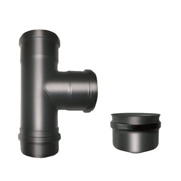 Raccordo a "t" 90° ffm - acciaio 0.8 con tappo cieco - l 220 mm racc."t" 90° dn100 c/tappo cieco ffm