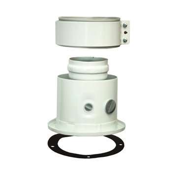 Tronchetto di Partenza Coassiale Ø 60/100 con Flangia e Ispezione – Alluminio Verniciato Bianco – Codice 106910