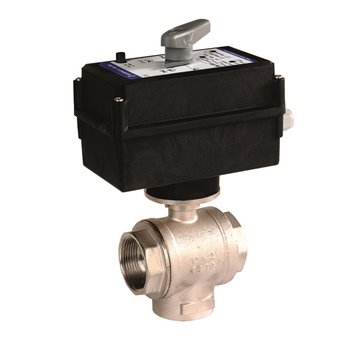 Valvola a sfera motorizzata a 3 vie valv.sfera motor.3vie 1"1/4 230vac "t" ip65 2