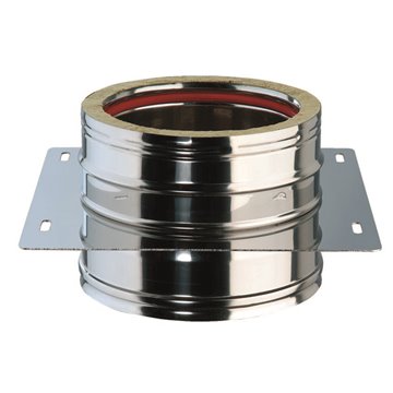 Piastra intermedia - inox/inox l 190 mm supporto murale dp inox d180