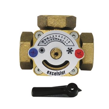 Valvola miscelatrice a 3 vie con parte rotante interna a farfalla/rotore valv.miscel.3vie 3/4" ott.fil.