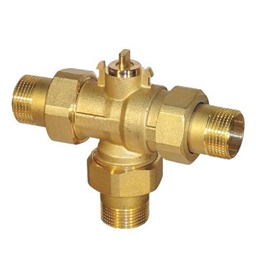 Valvola a sfera deviatrice laterale valv.sfera 3 vie deviatrici 3/4" attacchi a bocchettone