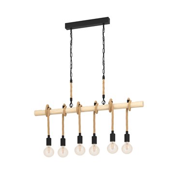 YOUNGSTOWN - Sospensione - E27 6X40W - Struttura in metallo e legno / 