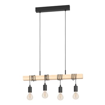 TOWNSHEND - Sospensione - E27 4X60W - Struttura in metallo e legno / f