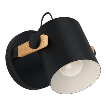 HORNWOOD - Applique - E27 1X28W - Struttura in acciaio / finitura nero