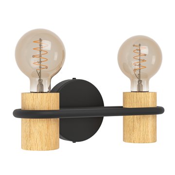 CHIEVELEY - Applique - E27 2X40W - Struttura in acciaio / finitura ner