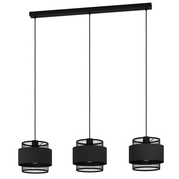 BAZELY - Sospensione - E27 3X40W - Struttura in acciaio / finitura ner