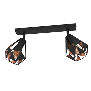 CARLTON 7 - Faretti - E27 2X40W - Struttura in acciaio / finitura nero