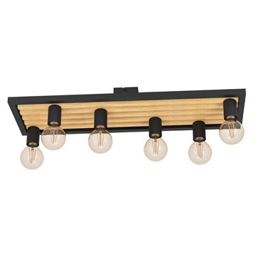 CONSETT - Plafone - E27 6X40W - Struttura in metallo e legno / finitur