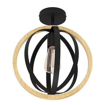 BASILDON - Plafone - E27 1X40W - Struttura in metallo e legno / finitu