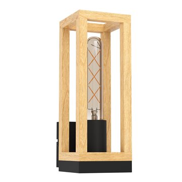 NAFFERTON - Applique - E27 1X40W - Struttura in metallo e legno / fini