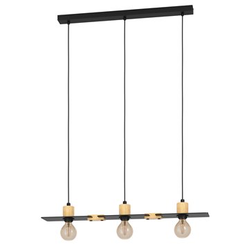 BRAMERTON - Sospensione - E27 3X40W - Struttura in metallo e legno / f