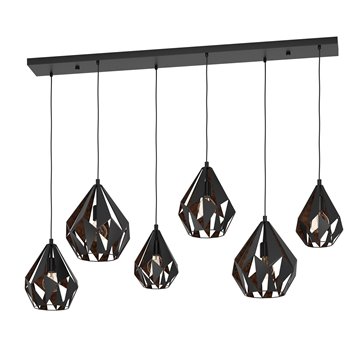 CARLTON 1 - Sospensione - E27 6X40W - Struttura in acciaio / finitura 