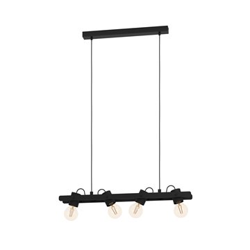 PLIMSOLL - Sospensione - E27 4X15W - Struttura in metallo e legno / fi