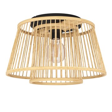 HYKEHAM - Plafone - E27 1X40W - Struttura in acciaio / finitura nero 