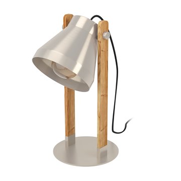 CAWTON - Lampada da tavolo - E27 1X40W - Struttura in metallo e legno 
