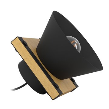 MACCLES - Lampada da tavolo - E27 1X15W - Struttura in metallo e legno