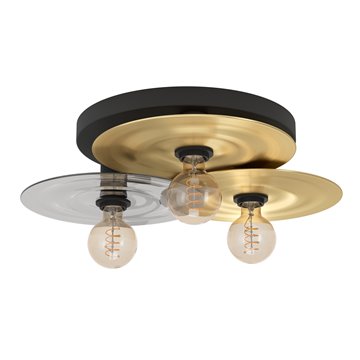 LINTMILL - Plafone - E27 3X40W - Struttura in acciaio / finitura nero,