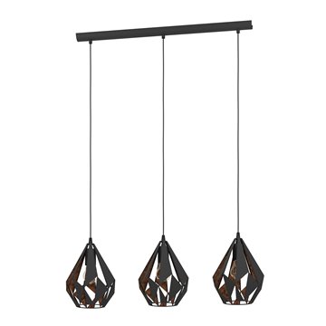 CARLTON 1 - Sospensione - E27 3X60W - Struttura in acciaio / finitura 