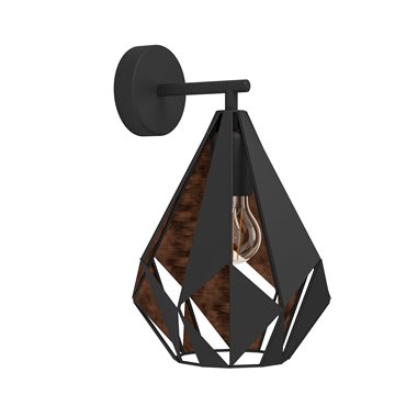 CARLTON 1 - Applique - E27 1X60W - Struttura in acciaio / finitura ner