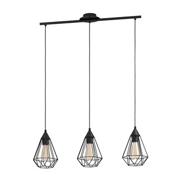 TARBES - Sospensione - E27 3X60W - Struttura in acciaio / finitura ner