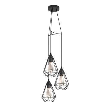 TARBES - Sospensione - E27 3X60W - Struttura in acciaio / finitura ner