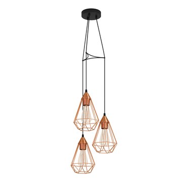 TARBES - Sospensione - E27 3X60W - Struttura in acciaio / finitura ner