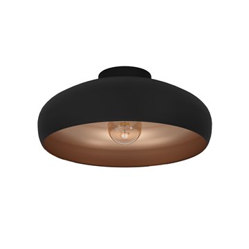 MOGANO - Plafone - E27 1X60W - Struttura in acciaio / finitura nero, r