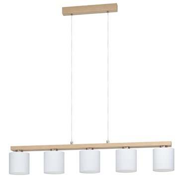 CASTRALVO - Sospensione - E27 5X28W - Struttura in metallo e legno / f