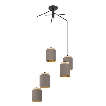 ALBARIZA - Sospensione - E27 5X40W - Struttura in metallo e legno / fi