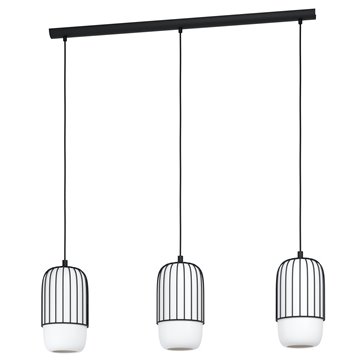 MULEGES - Sospensione - E27 3X40W - Struttura in acciaio / finitura ne