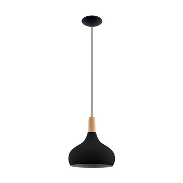 SABINAR - Sospensione - E27 1X40W - Struttura in metallo e legno / fin