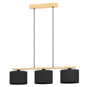 CASTRALVO - Sospensione - E27 3X40W - Struttura in legno, acciaio / fi