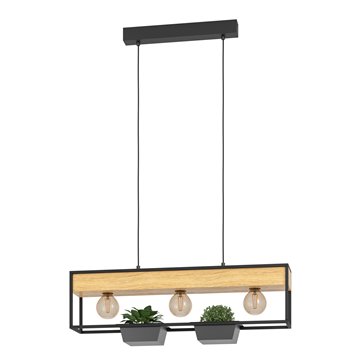 LIBERTAD 1 - Sospensione - E27 3X40W - Struttura in metallo e legno / 