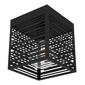 PIEDRITAS - Plafone - E27 1X40W - Struttura in acciaio / finitura nero