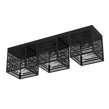 PIEDRITAS - Plafone - E27 3X40W - Struttura in acciaio / finitura nero
