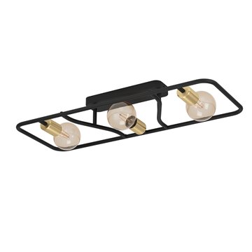 MESSINARO - Plafone - E27 3X40W - Struttura in acciaio / finitura nero