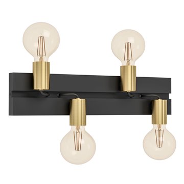 MACCHIONE - Applique - E27 4X10W - Struttura in acciaio / finitura ner