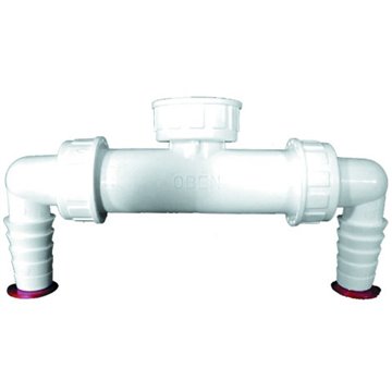 Attacco doppio per lavatrice con antiriflusso