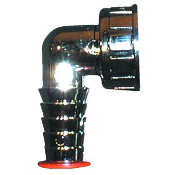 Gomito portagomma cromato per lavatrice 1'x3/4' con O-Ring