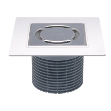 Portagriglia d 110mm, collare PVC 185x185mm, griglia inox 115x115mm