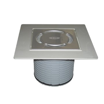 Portagriglia d 110mm, collare PVC 185x185mm, griglia inox 115x115 mm e dispositivo antiodore Primus blue