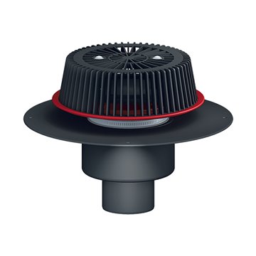 Sicurezza scarico tetti DN125 regolabile in altezza collare PP