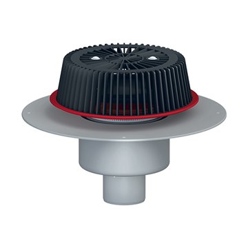 Sicurezza scarico tetti DN110 altezza regolabile, collare PVC