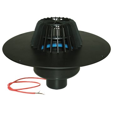 Scarico verticale per tetti DN75 con collare PP, riscaldabile (10-30W/230V)