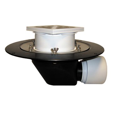 Scarico orizzontale terrazzi DN75/110, portagriglia/griglia inox 148x148mm/137x137mm