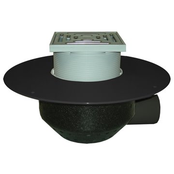 Scarico orizzontale per tetti DN110 con collare PP. Calpestabile - 148x148mm/137x137mm