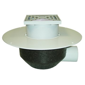 Scarico orizzontale per tetti DN75 con collare PVC. Calpestabile - 148x148mm/137x137mm