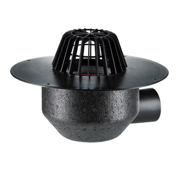 Scarico orizzontale per tetti DN110 con collare PP