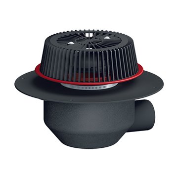 Sicurezza scarico tetti DN110 orizzontale collare PP altezza regolabile